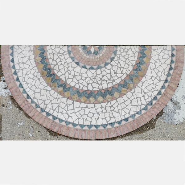 Vendita rosone a mosaico mezzaluna con motivo geometrico - in pronta consegna