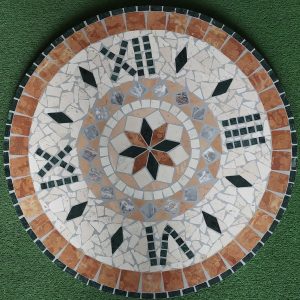 Rosone rotondo a mosaico in marmo lucido a forma di orologio - in pronta consegna